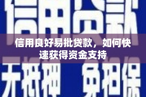 天山信用良好易批贷款，如何快速获得资金支持