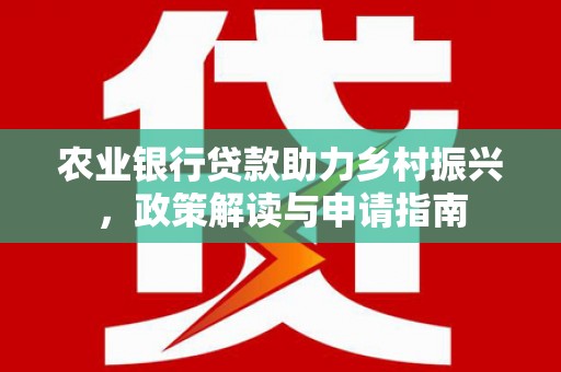 天山农业银行贷款助力乡村振兴，政策解读与申请指南