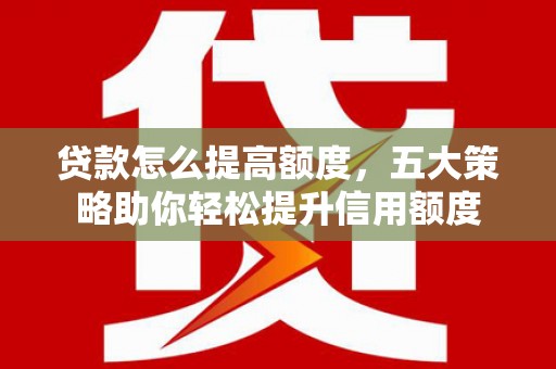 天山贷款怎么提高额度，五大策略助你轻松提升信用额度