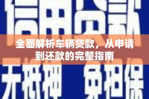 天山全面解析车辆贷款，从申请到还款的完整指南